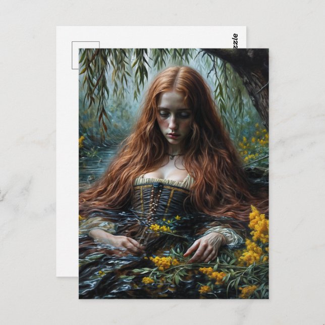 Ophelia Half-Submerged Original Art  Postcard (Front/Back)