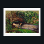 Ophelia, John Everett Millais, 1851-1852 Postcard<br><div class="desc">Sir John Everett Millais (8 June 1829 – 13 August 1896) was an English painter and illustrator who was one of the founders of the Pre-Raphaelite Brotherhood. He was a child prodigy who, aged eleven, became the youngest student to enter the Royal Academy Schools. The Pre-Raphaelite Brotherhood was founded at...</div>