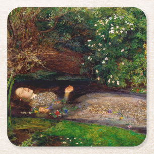Ophelia, John Everett Millais, 1851-1852 Square Paper Coaster