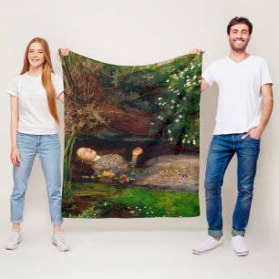 Ophelia, John Everett Millais Fleece Blanket