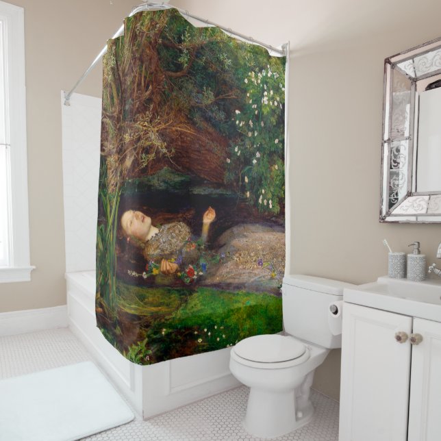 Ophelia, John Everett Millais Shower Curtain (In Situ)