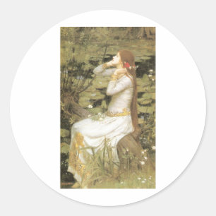 Ophelia - John William Waterhouse (1894) Classic Round Sticker