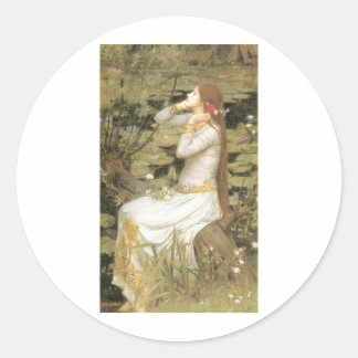 Ophelia - John William Waterhouse (1894) Classic Round Sticker