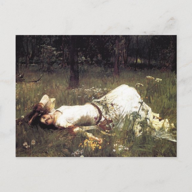 Ophelia Laying in the Meadow Postcard (Front)