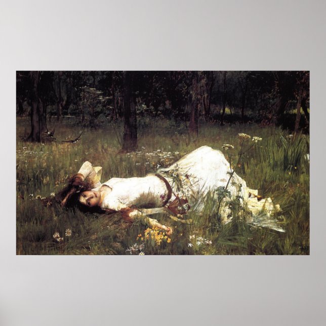 Ophelia Lying in the Meadow Poster (Front)