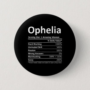 Ophelia Nutrition Personalised Name Funny Christma 6 Cm Round Badge