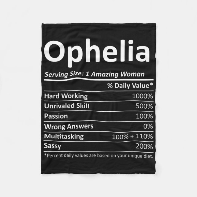 Ophelia Nutrition Personalised Name Funny Christma Fleece Blanket (Front)