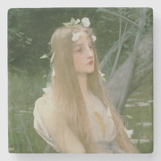 Ophelia (oil on canvas) stone coaster (Front)