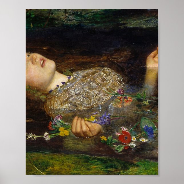 Ophelia Painting By John Everett Millais Poster (Front)