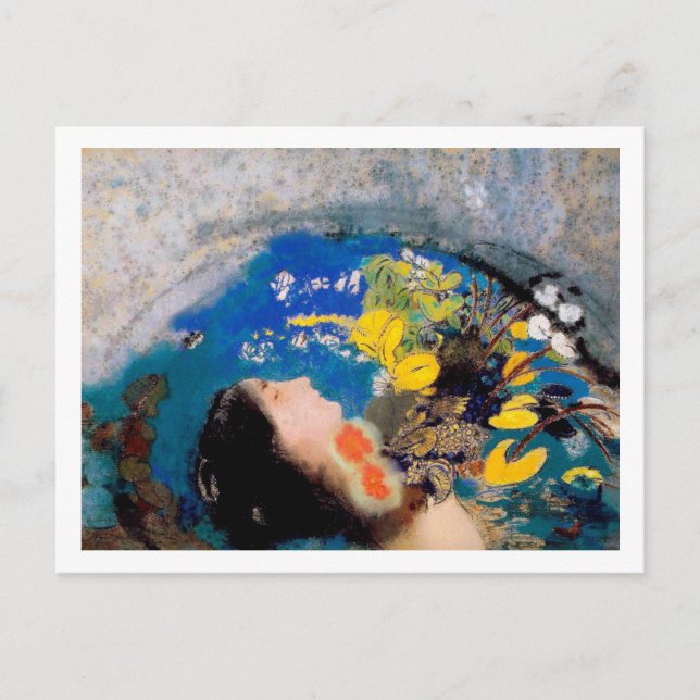 Ophelia, Redon Postcard (Front)