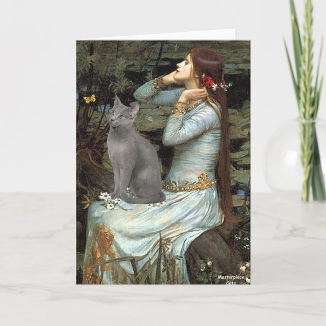Ophelia - Russian Blue cat Card (Front)