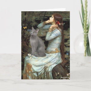 Ophelia - Russian Blue cat Card