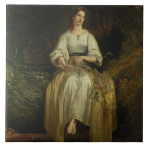 Ophelia weaving her garlands, 1842 (oil on panel) tile