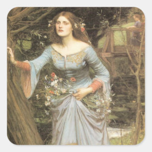 Ophelia with a Bouquet Square Sticker