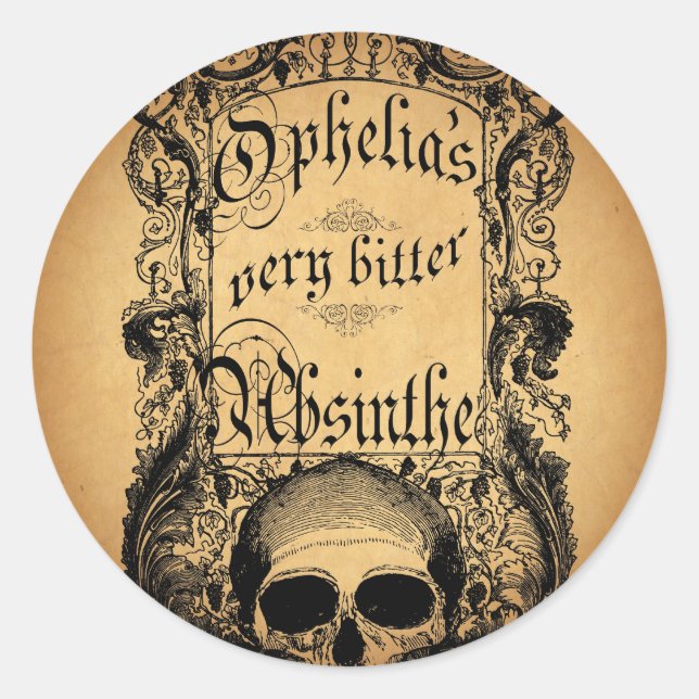 Ophelia's Very Bitter Absinthe Classic Round Sticker (Front)