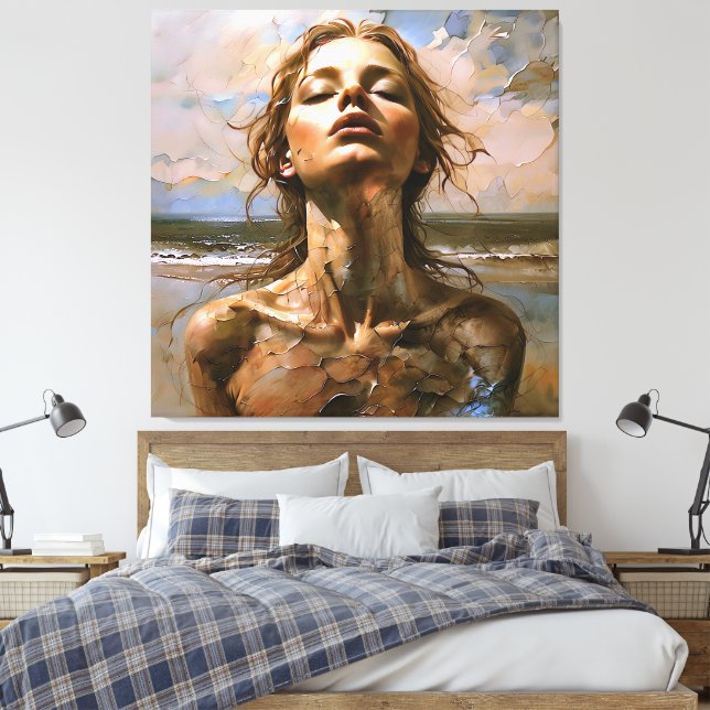 “Ophira”  Fragments of the Sea Canvas Print (Insitu(Bedroom))