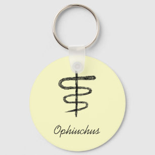 Ophiuchus. Zodiac Sign. Black Sketch. Key Ring