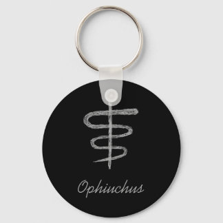 Ophiuchus. Zodiac Sign in Gray. Key Ring
