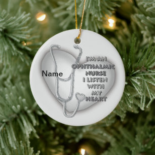 Ophthalmic Nurse Grey Heart  ornament