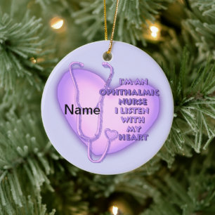 Ophthalmic Nurse Purple Heart ornament