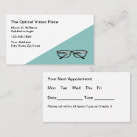 Ophthalmologist And Optical Store Business Cards