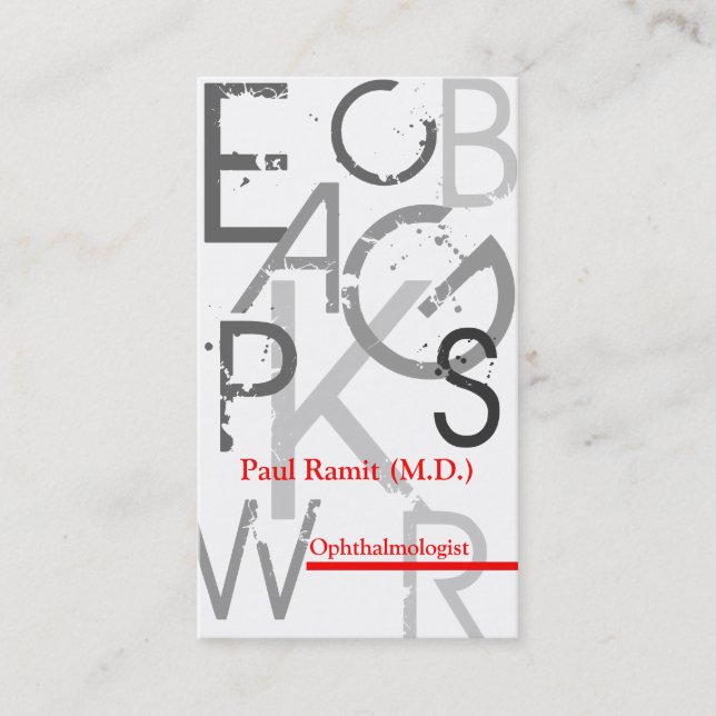 Ophthalmologist Appointment Business Card (Front)