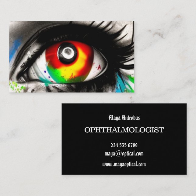 Ophthalmologist business card. Stunning eye image. Business Card (Front/Back)