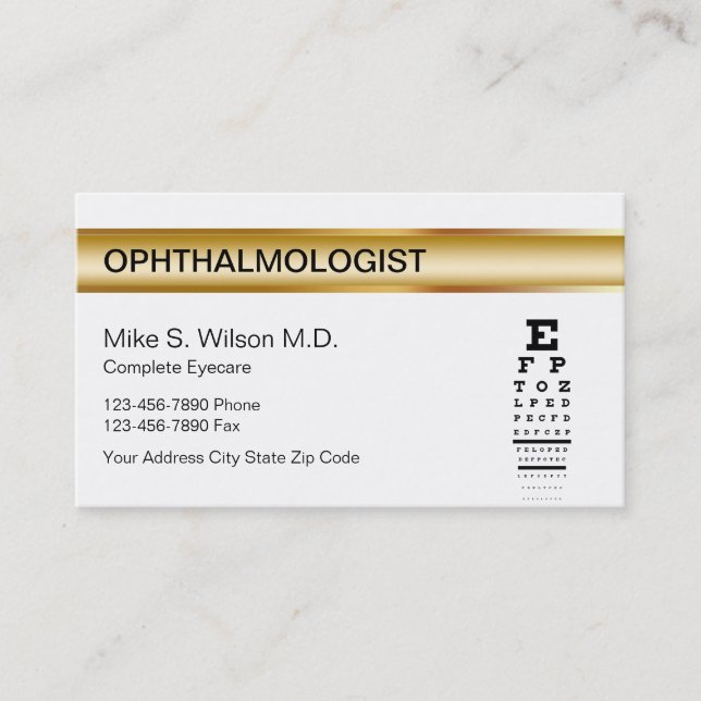 Ophthalmologist Business Cards (Front)