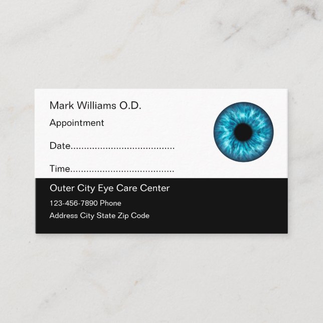 Ophthalmologist Medical Appointment Business Cards (Front)