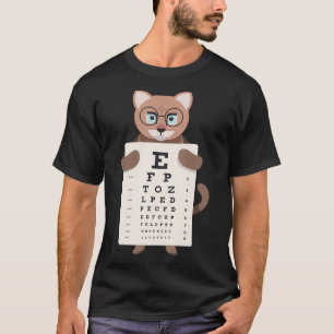 Ophthalmologist Optician Eye Test Eye Chart Cat Ki T-Shirt