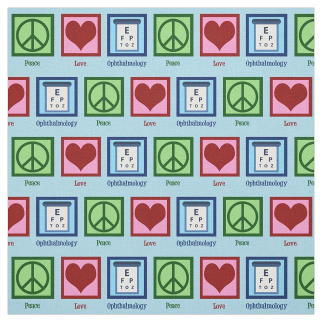 Ophthalmologist Peace Love Ophthalmology Fabric (Swatch)