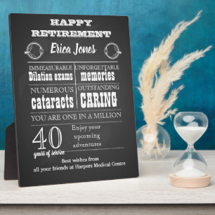 Ophthalmologist retirement gift for boss plaque