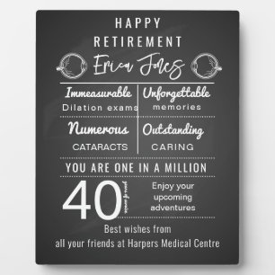 Ophthalmologist Retirement Gift Plaque Personalise