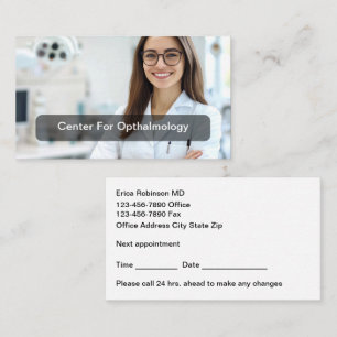 Ophthalmologist Vision Care Appointment Cards