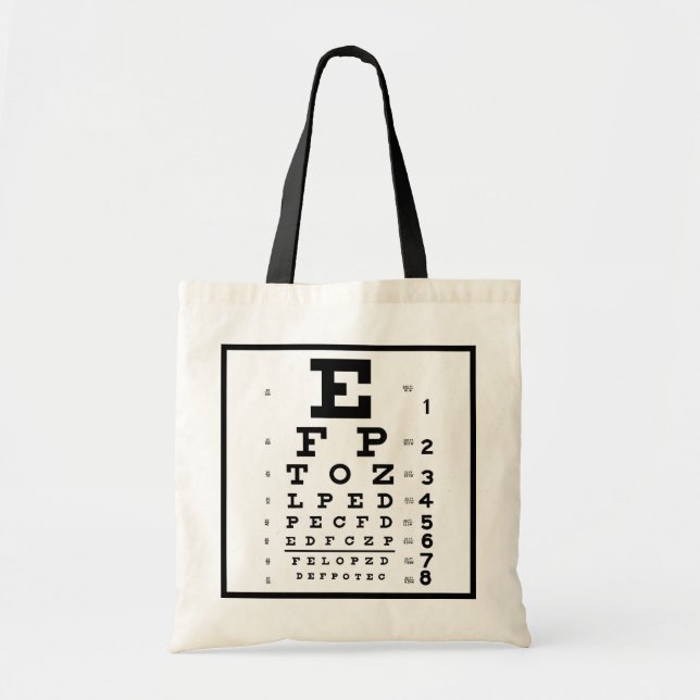 Ophthalmology Eye Chart Economical Optometry Tote Bag (Front)