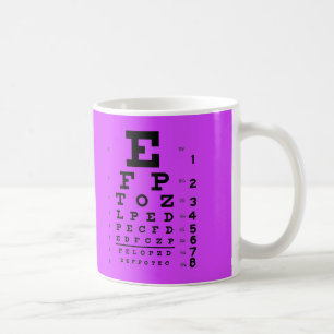 Ophthalmology Eye Chart Purple Coffee Mug