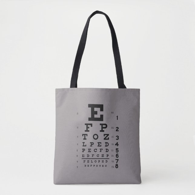 Ophthalmology Eye Chart Science Pop Art Grey Tote Bag (Front)