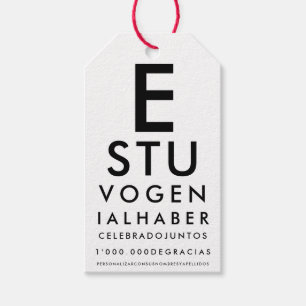 Ophthalmology Optometry Eye Chart Party Favor Gift Tags