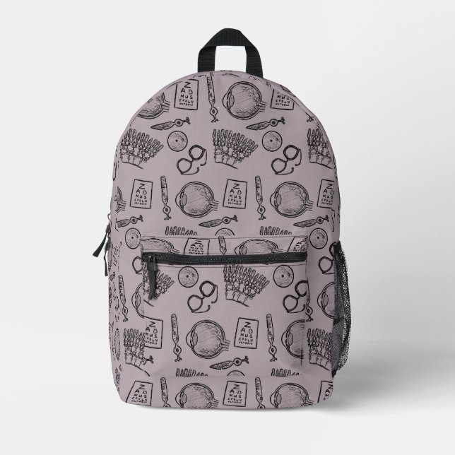 Ophthalmology Sketches Printed Backpack (Front)