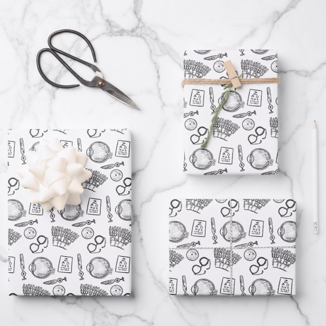 Ophthalmology Sketches Wrapping Paper Sheet (Front)