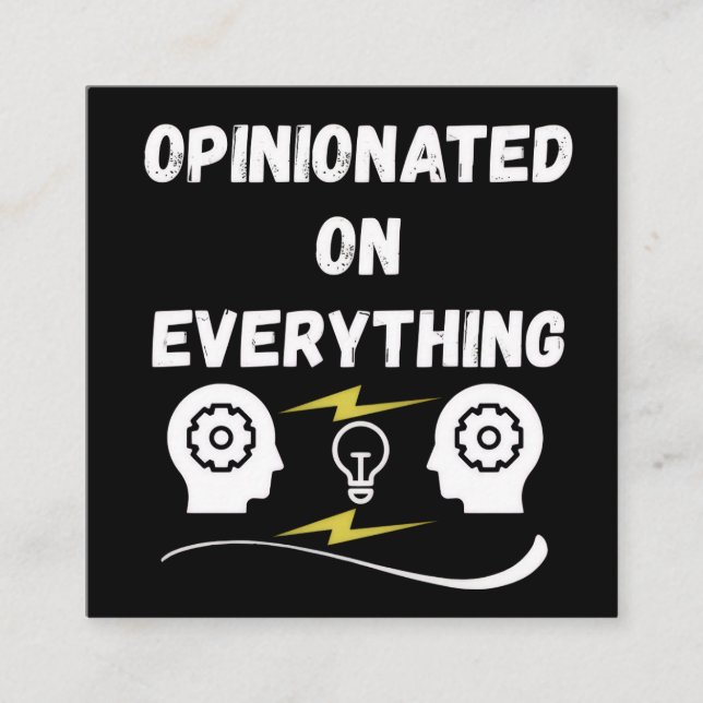 Opinionated On Everything Square Business Card (Front)