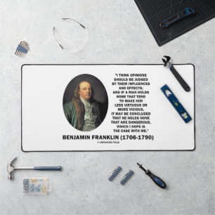 Opinions Should Be Judged Influences Effects Quote Desk Mat