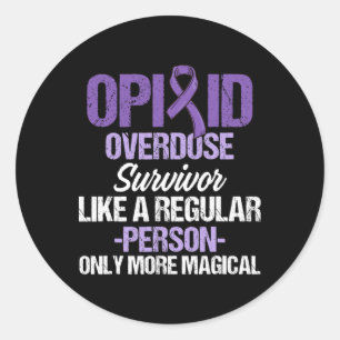 Opioid Overdose Awareness Warrior Survivor 23 Classic Round Sticker