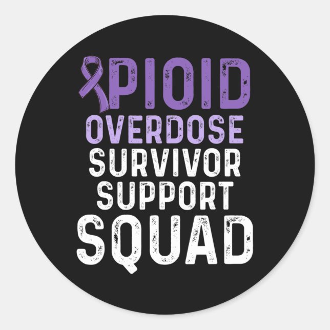 Opioid Overdose Awareness Warrior Survivor 25 Classic Round Sticker (Front)
