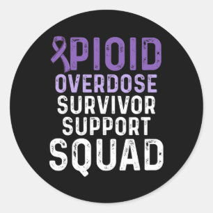 Opioid Overdose Awareness Warrior Survivor 25 Classic Round Sticker