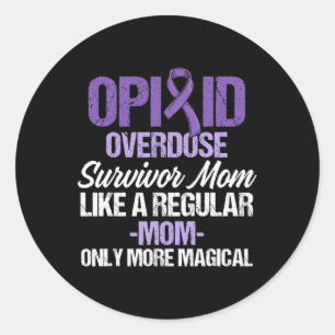Opioid Overdose Awareness Warrior Survivor 27 Classic Round Sticker