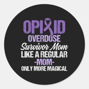 Opioid Overdose Awareness Warrior Survivor 27 Classic Round Sticker