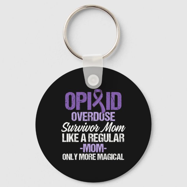 Opioid Overdose Awareness Warrior Survivor 27 Key Ring (Front)