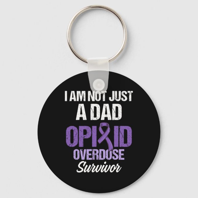 Opioid Overdose Awareness Warrior Survivor 2 Key Ring (Front)