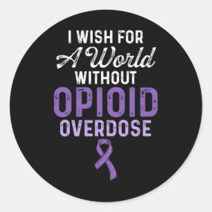 Opioid Overdose Awareness Warrior Survivor 30 Classic Round Sticker